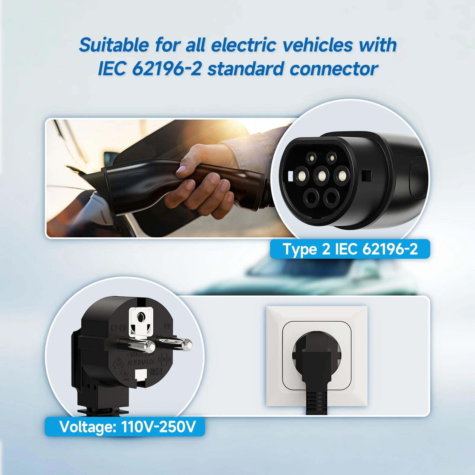 Puppyfc 3.6KW/7KW/11KW Portabl - огляд і ціна Type 2 Portable Ev Charger 11Kw Cee