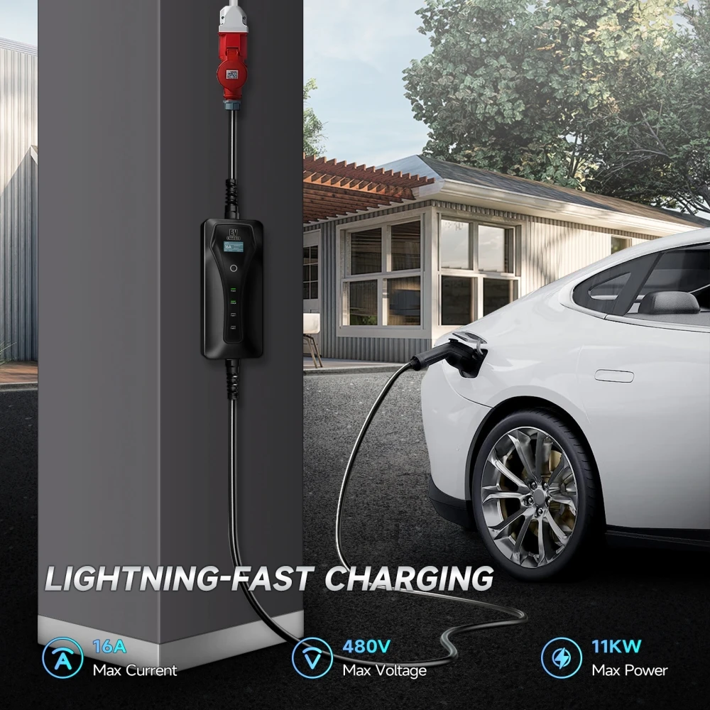 11KW 16A EV Charger Type 2 EVS - огляд і ціна Type 2 Portable Ev Charger 11Kw Cee